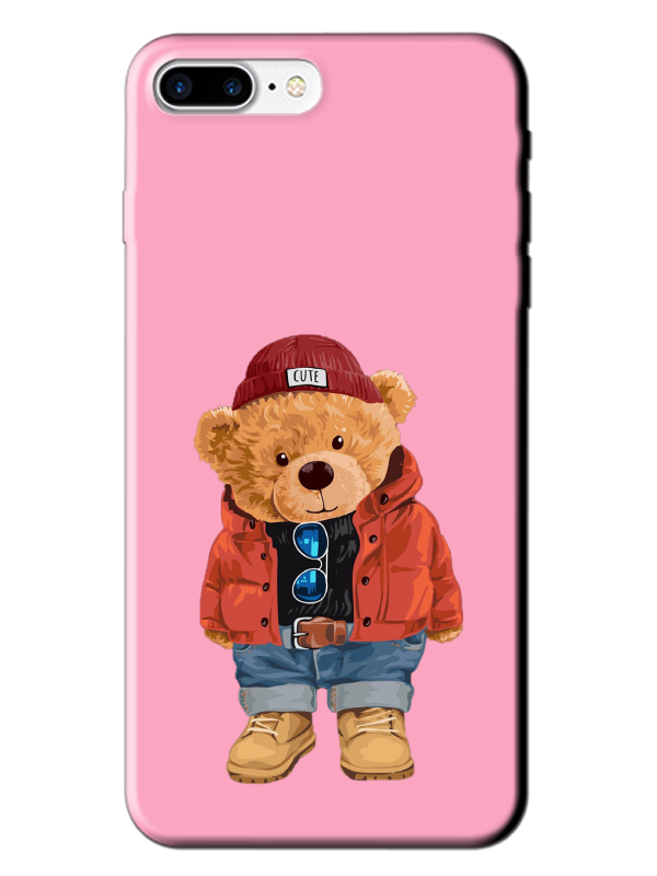 iPhone%207%20Plus%20Teddy%20Bear%20Pembe%20Telefon%20Kılıfı