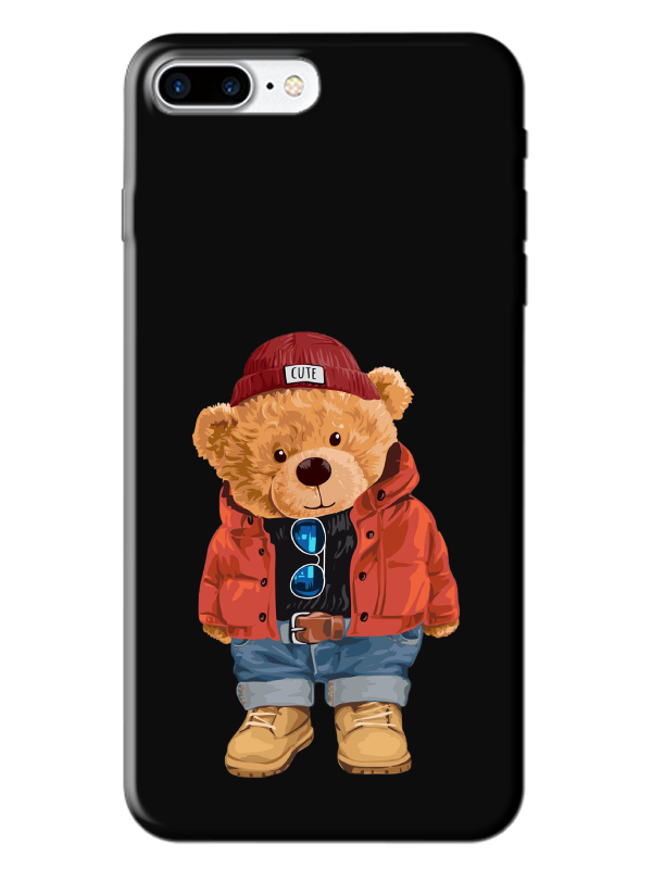 iPhone%207%20Plus%20Teddy%20Bear%20Siyah%20Telefon%20Kılıfı