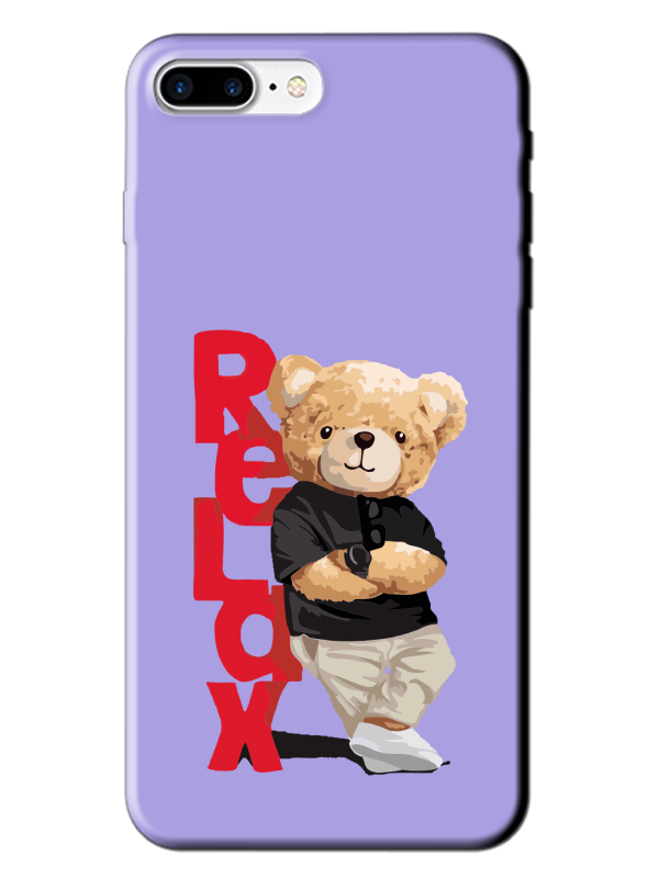 iPhone%207%20Plus%20Teddy%20Bear%20Relax%20Lila%20Telefon%20Kılıfı