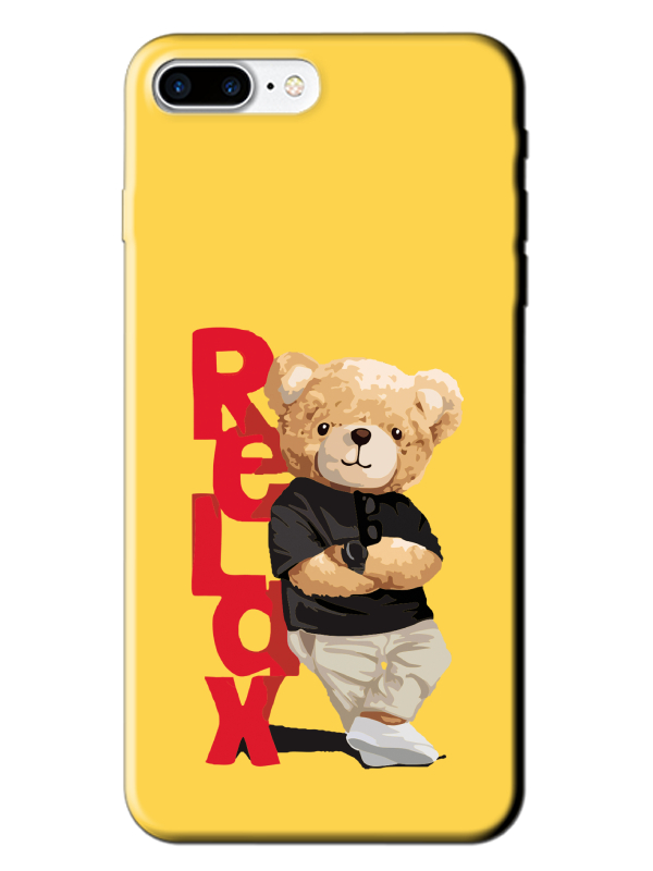 iPhone%207%20Plus%20Teddy%20Bear%20Relax%20Sarı%20Telefon%20Kılıfı