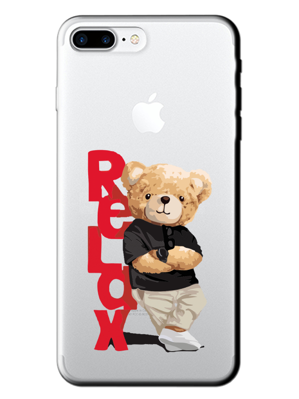 iPhone%207%20Plus%20Teddy%20Bear%20Relax%20Şeffaf%20Telefon%20Kılıfı