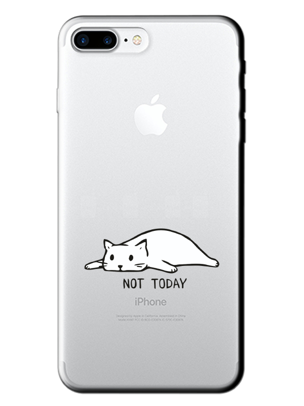 iPhone%207%20Plus%20Not%20Today%20Kedi%20Şeffaf%20Telefon%20Kılıfı