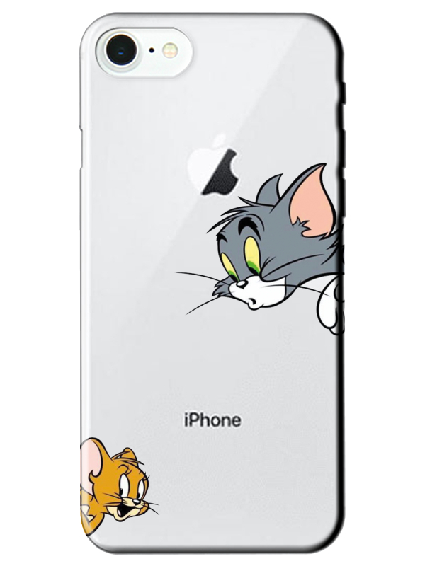 iPhone%208%20Tom%20And%20Jerry%20Şeffaf%20Telefon%20Kılıfı