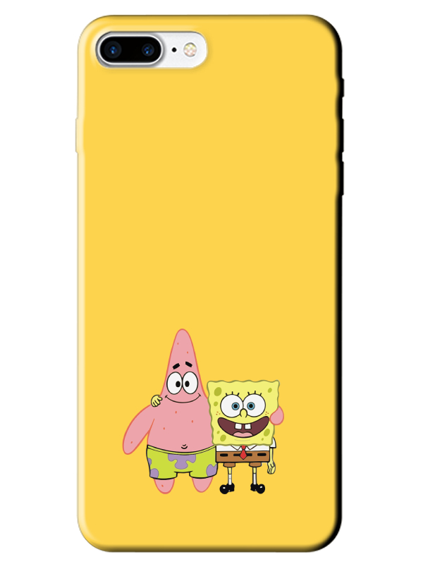 iPhone%208%20Plus%20Sünger%20Bob%20Ve%20Patrickstar%20Sarı%20Telefon%20Kılıfı