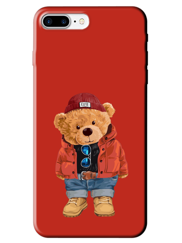 iPhone%208%20Plus%20Teddy%20Bear%20Kırmızı%20Telefon%20Kılıfı