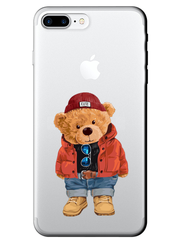 iPhone%208%20Plus%20Teddy%20Bear%20Şeffaf%20Telefon%20Kılıfı