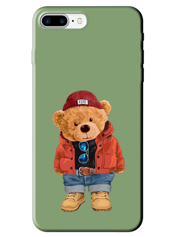 iPhone%208%20Plus%20Teddy%20Bear%20Yeşil%20Telefon%20Kılıfı