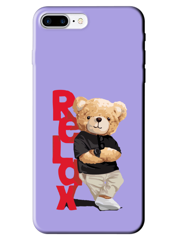 iPhone%208%20Plus%20Teddy%20Bear%20Relax%20Lila%20Telefon%20Kılıfı