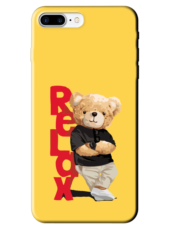 iPhone%208%20Plus%20Teddy%20Bear%20Relax%20Sarı%20Telefon%20Kılıfı