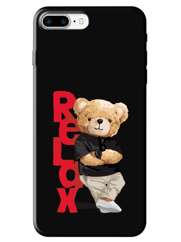 iPhone%208%20Plus%20Teddy%20Bear%20Relax%20Siyah%20Telefon%20Kılıfı