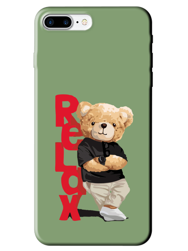 iPhone%208%20Plus%20Teddy%20Bear%20Relax%20Yeşil%20Telefon%20Kılıfı