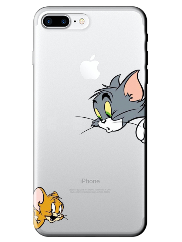 iPhone%208%20Plus%20Tom%20And%20Jerry%20Şeffaf%20Telefon%20Kılıfı