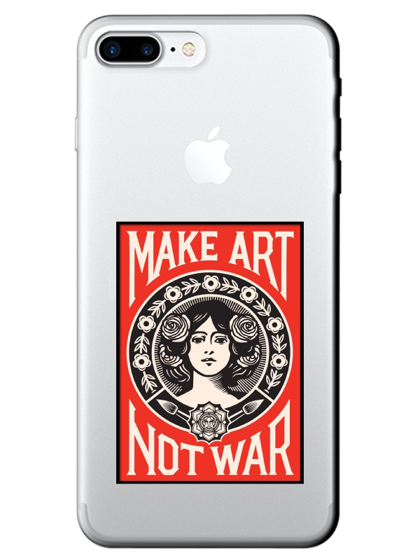 iPhone%208%20Plus%20Make%20Art%20Not%20War%20Şeffaf%20Telefon%20Kılıfı