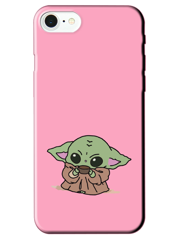 iPhone%20SE%202020%20Baby%20Yoda%20Pembe%20Telefon%20Kılıfı