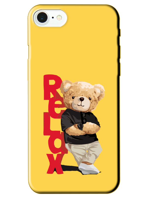 iPhone%20SE%202020%20Teddy%20Bear%20Relax%20Sarı%20Telefon%20Kılıfı