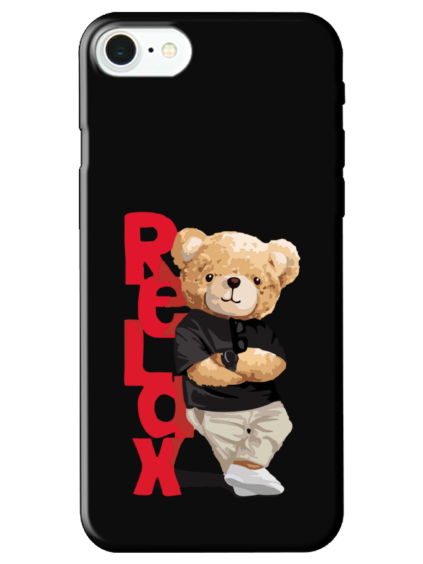 iPhone%20SE%202020%20Teddy%20Bear%20Relax%20Siyah%20Telefon%20Kılıfı