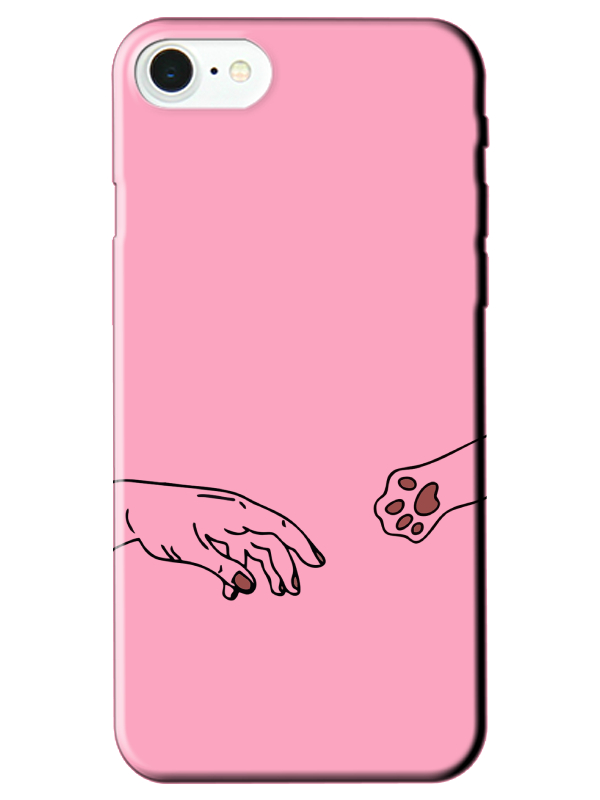 iPhone%20SE%202020%20Hand%20And%20Paw%20Pembe%20Telefon%20Kılıfı