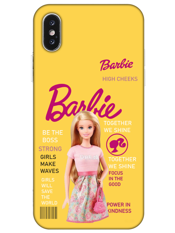 iPhone%20X%20Barbie%20Sarı%20Telefon%20Kılıfı