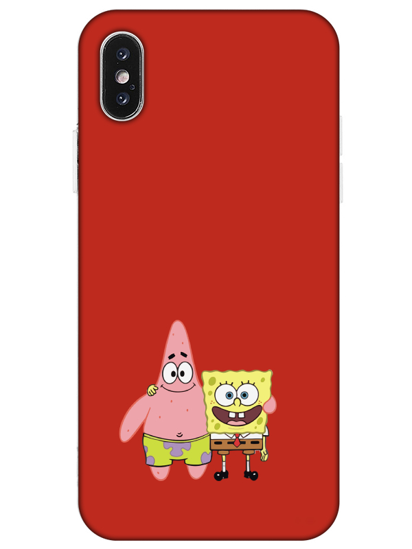 iPhone%20X%20Sünger%20Bob%20Ve%20Patrickstar%20Kırmızı%20Telefon%20Kılıfı