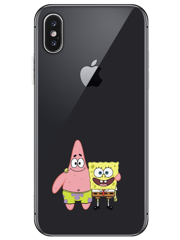 iPhone%20X%20Sünger%20Bob%20Ve%20Patrickstar%20Şeffaf%20Telefon%20Kılıfı