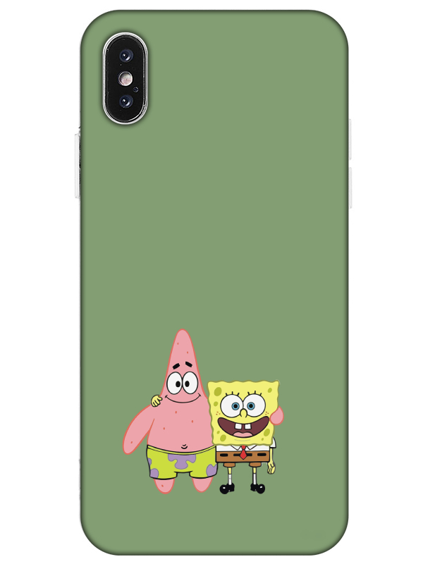 iPhone%20X%20Sünger%20Bob%20Ve%20Patrickstar%20Yeşil%20Telefon%20Kılıfı