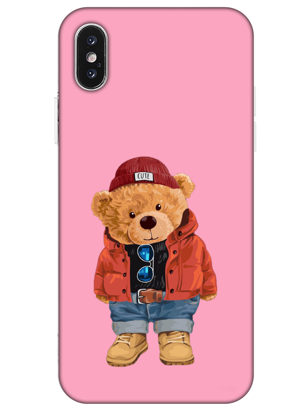 iPhone%20X%20Teddy%20Bear%20Pembe%20Telefon%20Kılıfı