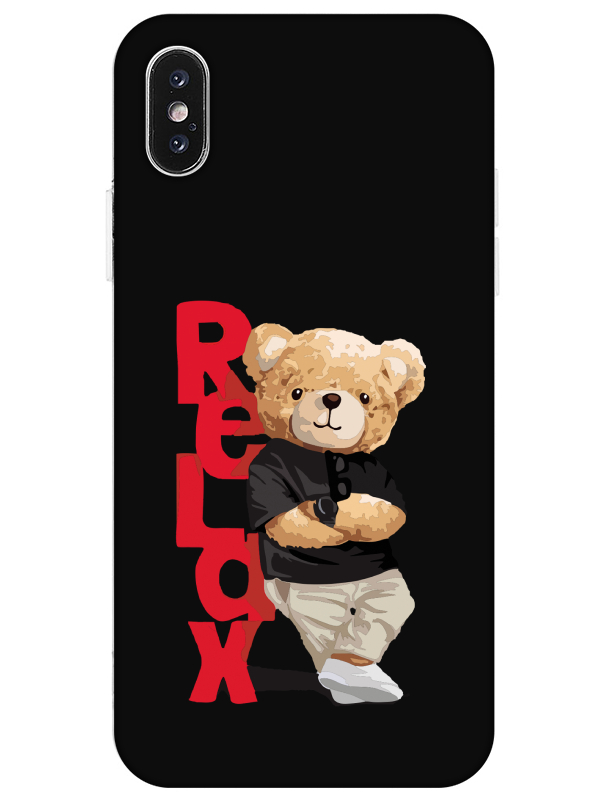 iPhone%20X%20Teddy%20Bear%20Relax%20Siyah%20Telefon%20Kılıfı