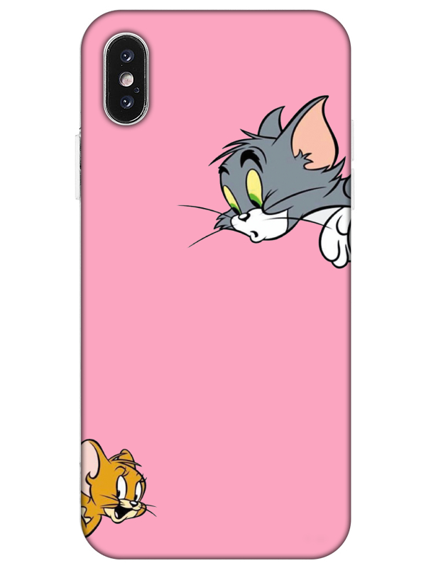 iPhone%20X%20Tom%20And%20Jerry%20Pembe%20Telefon%20Kılıfı