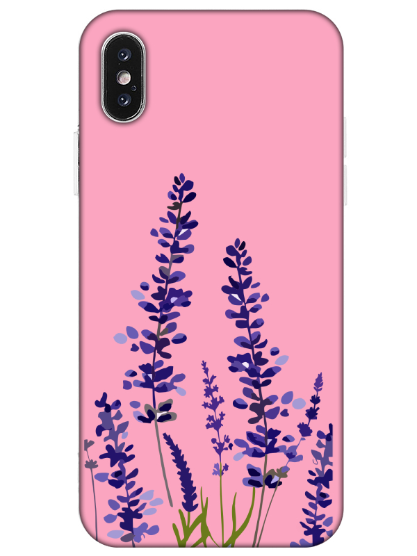 iPhone%20X%20Lavanta%20Desenli%20Pembe%20Telefon%20Kılıfı