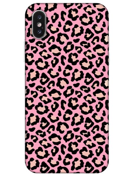 iPhone%20X%20Leopar%20Desenli%20Pembe%20Telefon%20Kılıfı