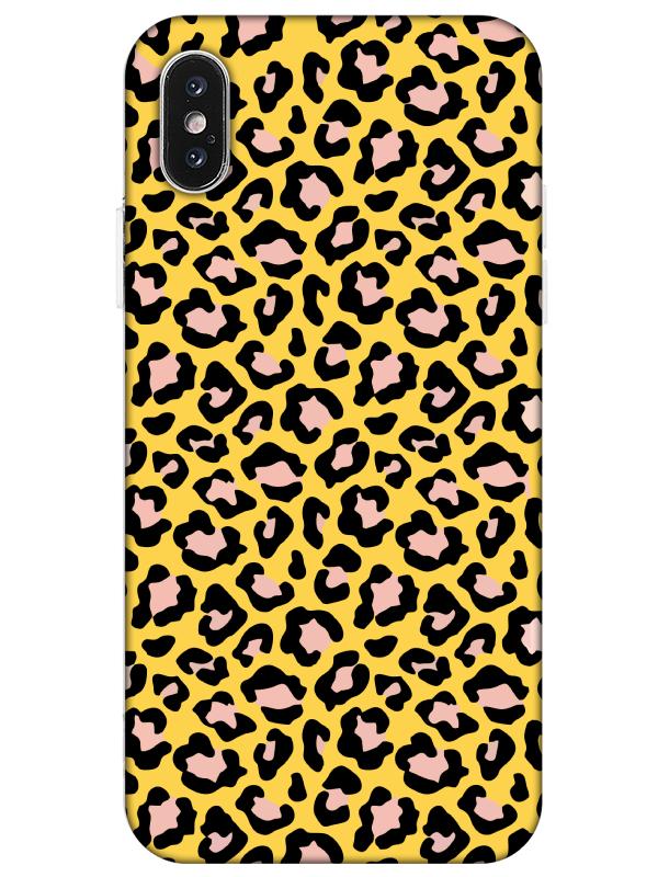 iPhone%20X%20Leopar%20Desenli%20Sarı%20Telefon%20Kılıfı