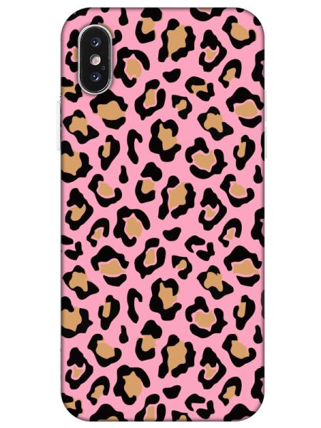 iPhone%20X%20Leopar%20Desenli%20Pembe%20Telefon%20Kılıfı