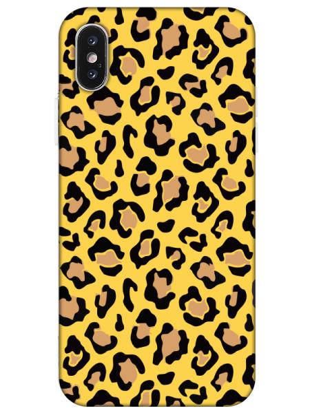 iPhone%20X%20Leopar%20Desenli%20Sarı%20Telefon%20Kılıfı