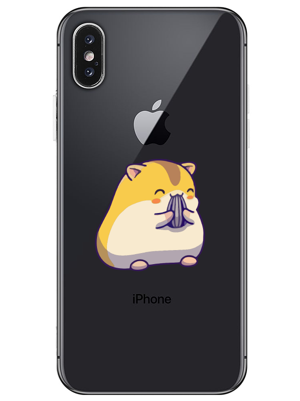 iPhone%20X%20Sevimli%20Hamster%20Şeffaf%20Telefon%20Kılıfı