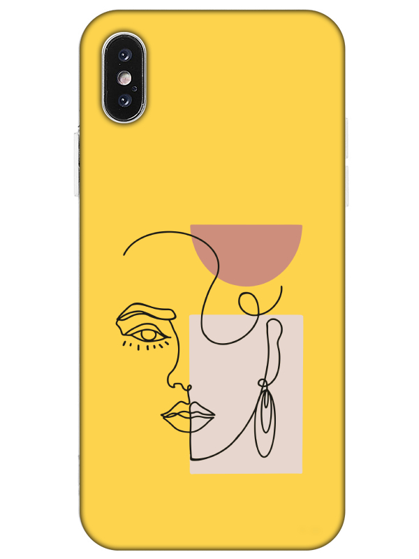 iPhone%20X%20Women%20Art%20Sarı%20Telefon%20Kılıfı