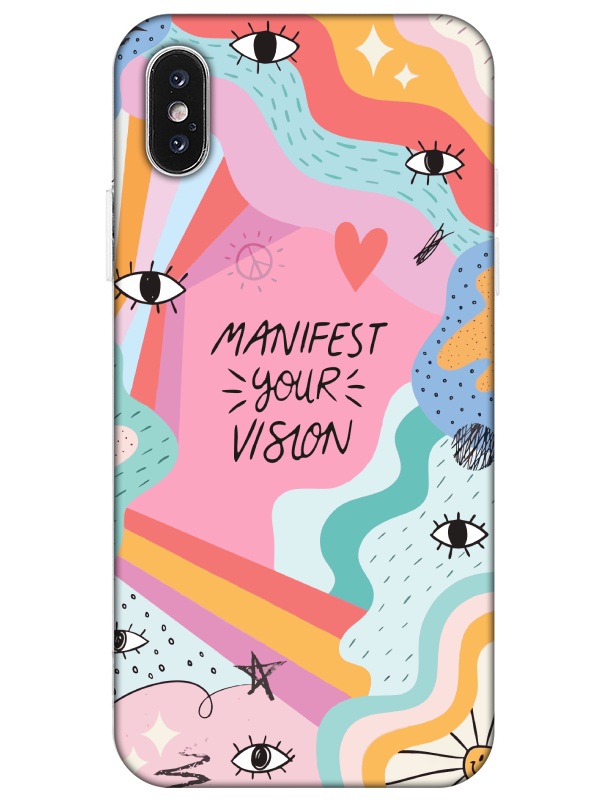 iPhone%20X%20Manifest%20Your%20Vision%20Pembe%20Telefon%20Kılıfı