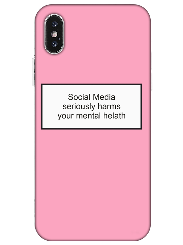 iPhone%20X%20Social%20Media%20Pembe%20Telefon%20Kılıfı