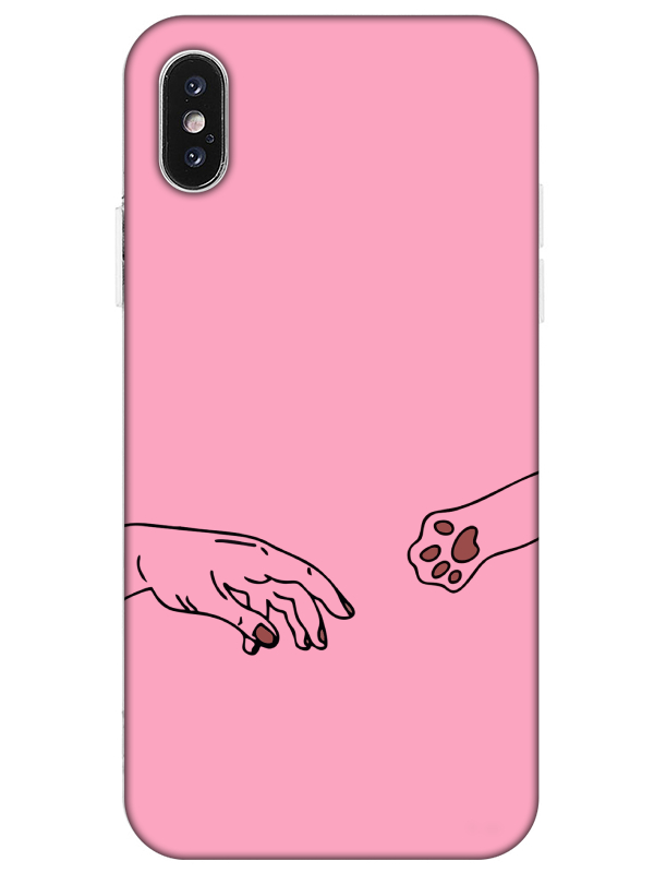 iPhone%20X%20Hand%20And%20Paw%20Pembe%20Telefon%20Kılıfı