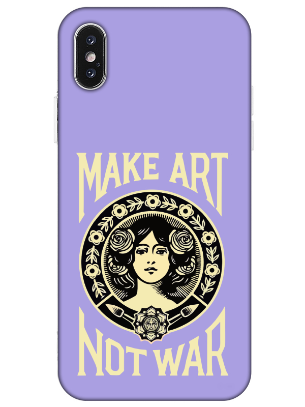 iPhone%20X%20Make%20Art%20Not%20War%20Lila%20Telefon%20Kılıfı