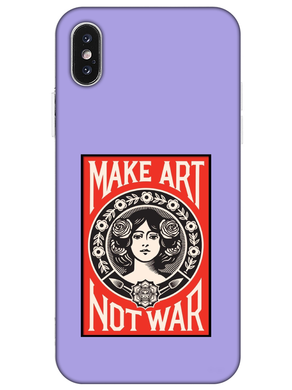 iPhone%20X%20Make%20Art%20Not%20War%20Lila%20Telefon%20Kılıfı