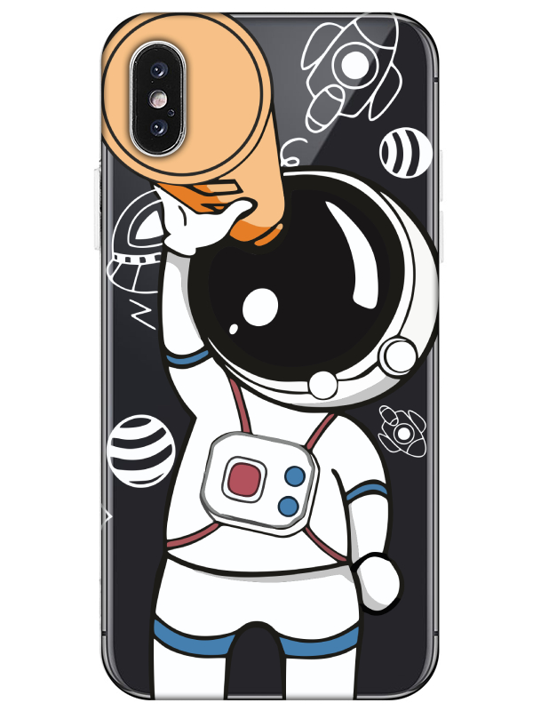 iPhone%20X%20Astronot%20Şeffaf%20Telefon%20Kılıfı