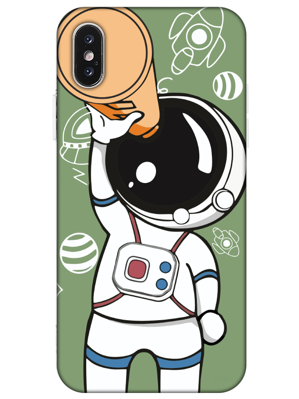 iPhone%20X%20Astronot%20Yeşil%20Telefon%20Kılıfı