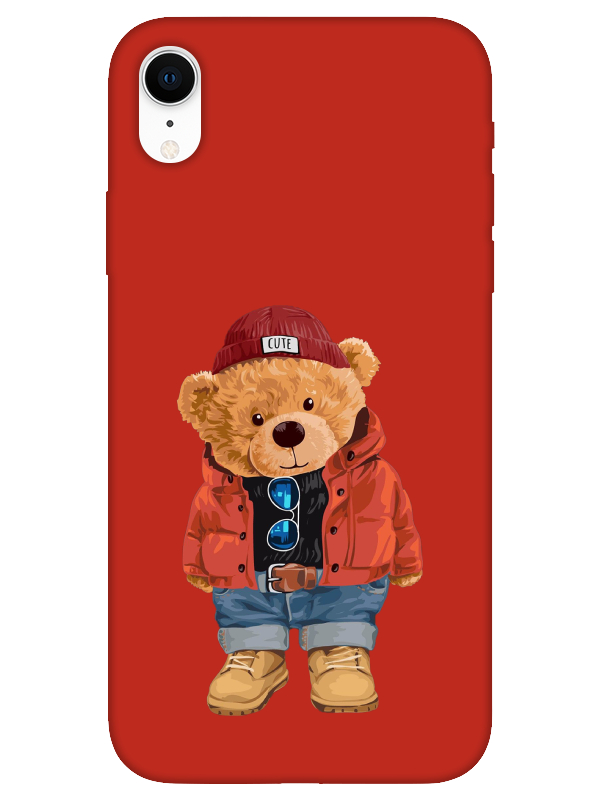 iPhone%20XR%20Teddy%20Bear%20Kırmızı%20Telefon%20Kılıfı