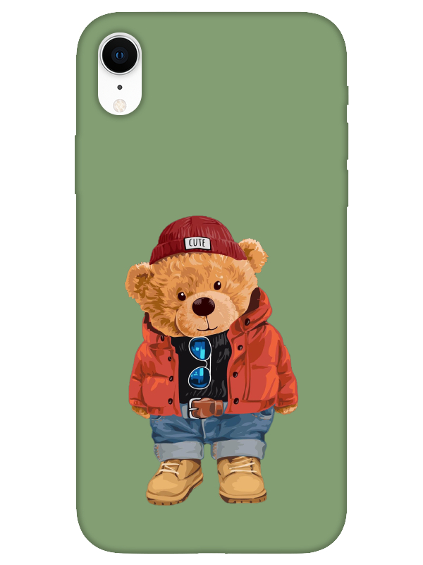 iPhone%20XR%20Teddy%20Bear%20Yeşil%20Telefon%20Kılıfı