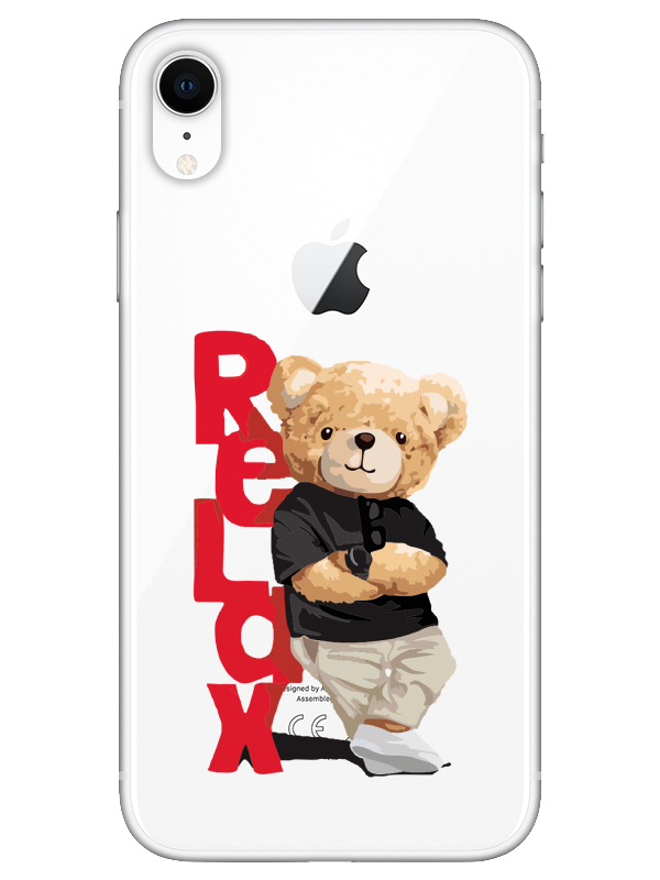 iPhone%20XR%20Teddy%20Bear%20Relax%20Şeffaf%20Telefon%20Kılıfı