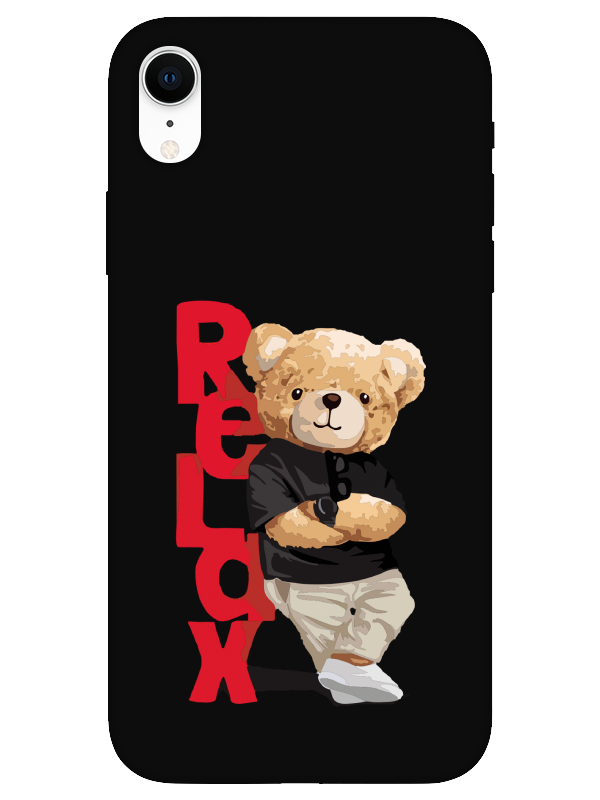 iPhone%20XR%20Teddy%20Bear%20Relax%20Siyah%20Telefon%20Kılıfı