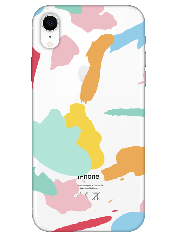 iPhone%20XR%20Sanatsal%20Boyalar%20Şeffaf%20Telefon%20Kılıfı