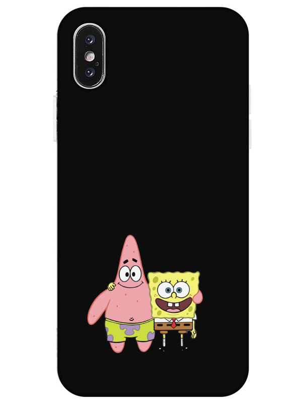 iPhone%20XS%20Sünger%20Bob%20Ve%20Patrickstar%20Siyah%20Telefon%20Kılıfı