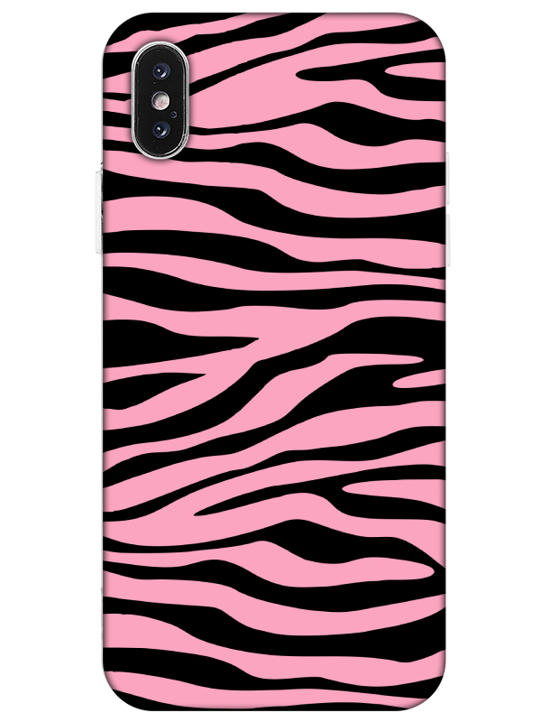 iPhone%20XS%20Zebra%20Desen%20Pembe%20Telefon%20Kılıfı