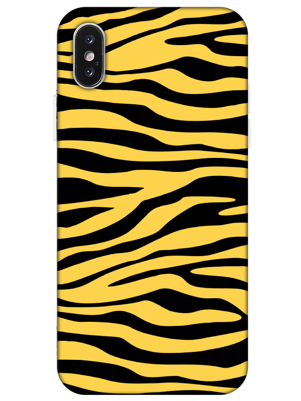 iPhone%20XS%20Zebra%20Desen%20Sarı%20Telefon%20Kılıfı